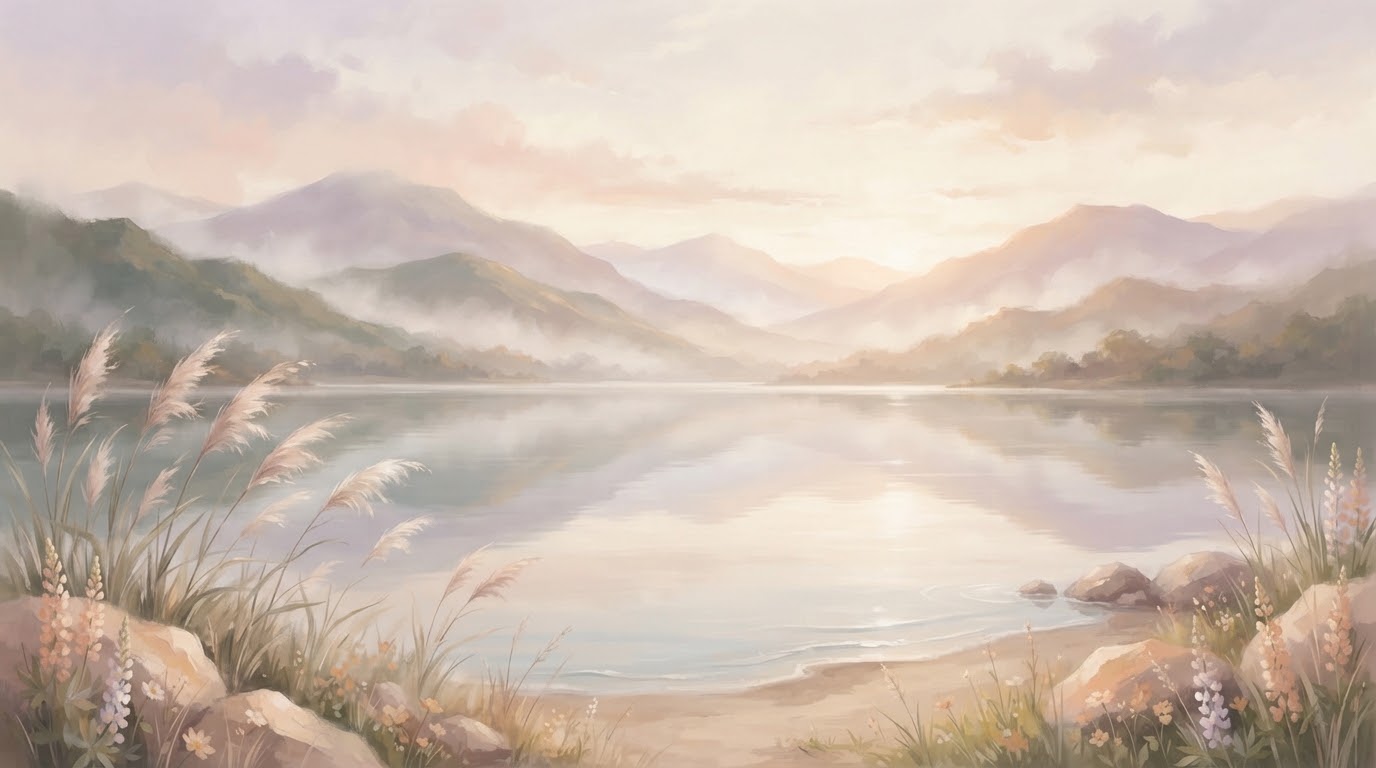 Serene morning mountain landscape